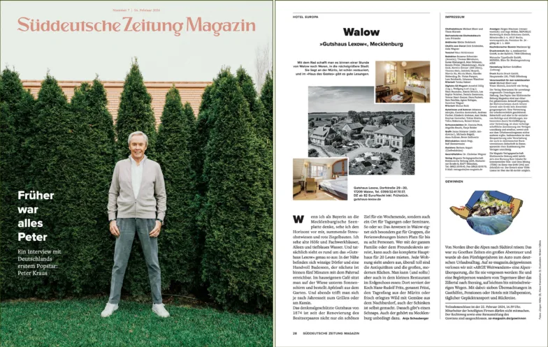 Artikel zum Gutshaus Lexow in der Süddeutschen Zeitung